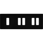 MODELEC - Façade "M" Noir Mat Triple Horizontale 1 Bouton 2 Boutons 2 Boutons magnétique