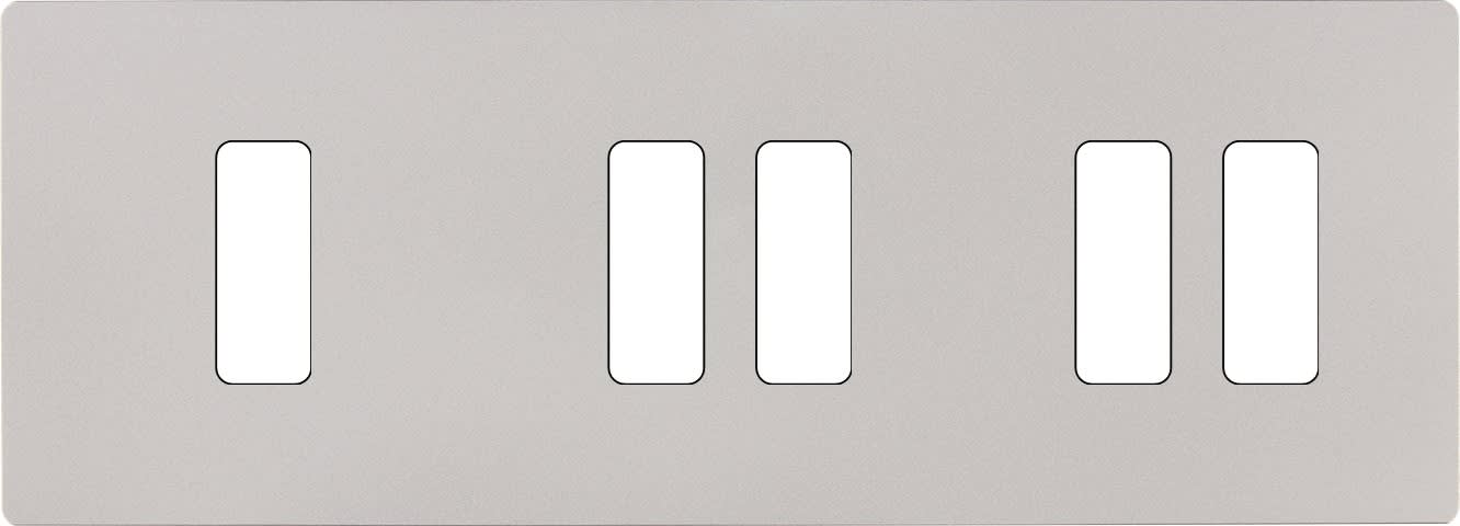 MODELEC - Façade "M" Nickel Sable Triple Horizontale 1 Bouton 2 Boutons 2 Boutons magnétiq
