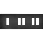 MODELEC - Façade "M" Acier Verni Triple Horizontale 1 Bouton 2 Boutons 2 Boutons magnétiq