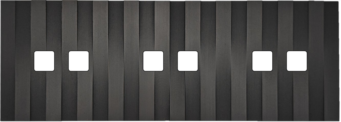 MODELEC - Façade Empreintes LIGNE Canon de Fusil Triple Horizontale 3 x 2 boutons M