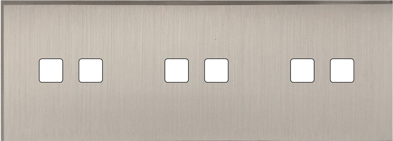 MODELEC - Façade Empreintes ANGLE Nickel Satiné Triple Horizontale 3 x 2 boutons M