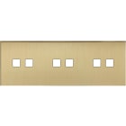 MODELEC - Façade Empreintes ANGLE Laiton Satiné Triple Horizontale 3 x 2 boutons M