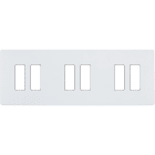 MODELEC - Façade "M" Blanc Mat Triple Horizontale 2 Boutons 2 Boutons 2 Boutons magnétique