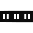 MODELEC - Façade "M" Noir Mat Triple Horizontale 2 Boutons 2 Boutons 2 Boutons magnétique