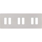 MODELEC - Façade "M" Nickel Sable Triple Horizontal 2 Boutons 2 Boutons 2 Boutons magnétiq