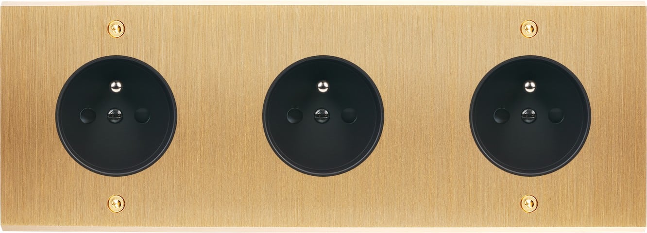 MODELEC - Façade Confidence Laiton Brosse Triple Horizontale PC Pc PC à Vis