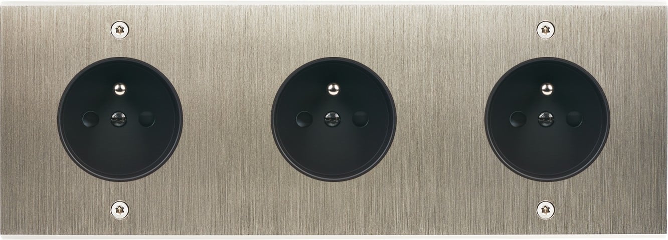 MODELEC - Façade Confidence Laiton Acier Brosse Triple Horizontale PC Pc PC à Vis