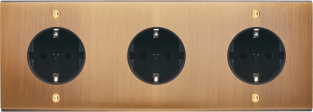 MODELEC - Façade Confidence Laiton Bronze Triple Horizontale 3Xpck V