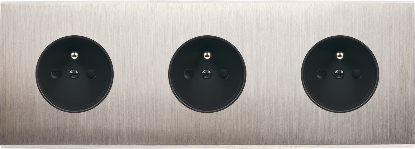 MODELEC - Façade Confidence Laiton Nickel Satine Triple Horizontale PC Pc Pc