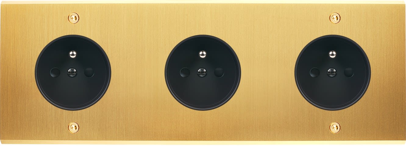 MODELEC - Façade Confidence Laiton Satine Triple Horizontale PC Pc PC à Vis