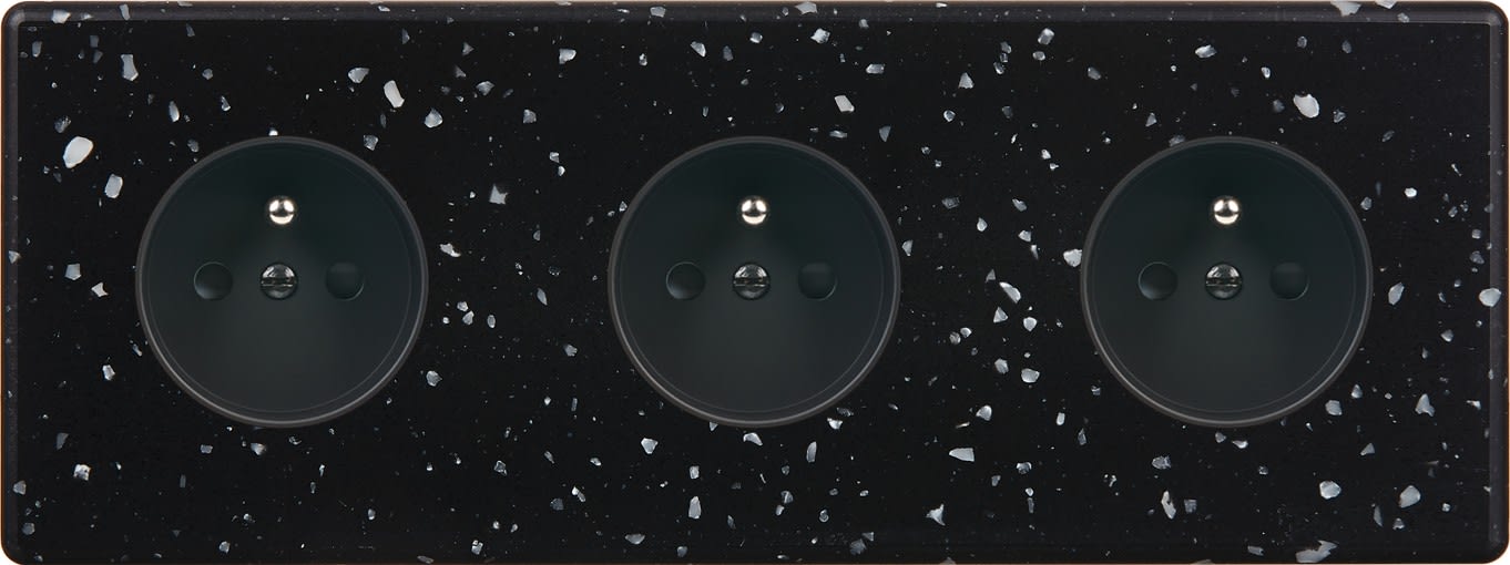 MODELEC - Façade Hitera Terrazzo Noir Triple Horizontale PC Pc Pc