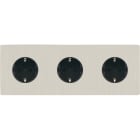 MODELEC - Façade "M" Nickel Brosse Triple Horizont 2 Prises Schuko 1 Prise Schuko magnétiq