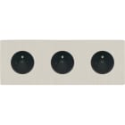 MODELEC - Façade "M" Nickel Brosse Triple Horizontale 1 Prise 1 Prise 1 Prise magnétique