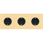 MODELEC - Façade "M" Laiton Brosse Triple Horizont 2 Prises Schuko 1 Prise Schuko magnétiq