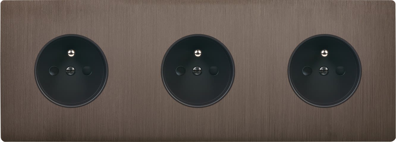 MODELEC - Façade "M" Laiton Canon Fusil Triple Horizonta 1 Prise 1 Prise 1 Prise magnétiq