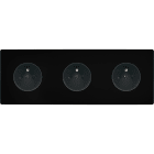 MODELEC - Façade "M" Noir Mat Triple Horizontale 1 Prise 1 Prise 1 Prise magnétique