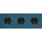 MODELEC - Façade "M" Gris Mat Triple Horizontale 2 Prises Schuko 1 Prise Schuko magnétique