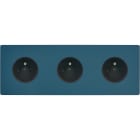 MODELEC - Façade "M" Gris Mat Triple Horizontale 1 Prise 1 Prise 1 Prise magnétique