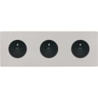MODELEC - Façade "M" Nickel Sable Triple Horizontale 1 Prise 1 Prise 1 Prise magnétique