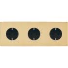 MODELEC - Façade "M" Laiton Verni Triple Horizonta 2 Prises Schuko 1 Prise Schuko magnétiq