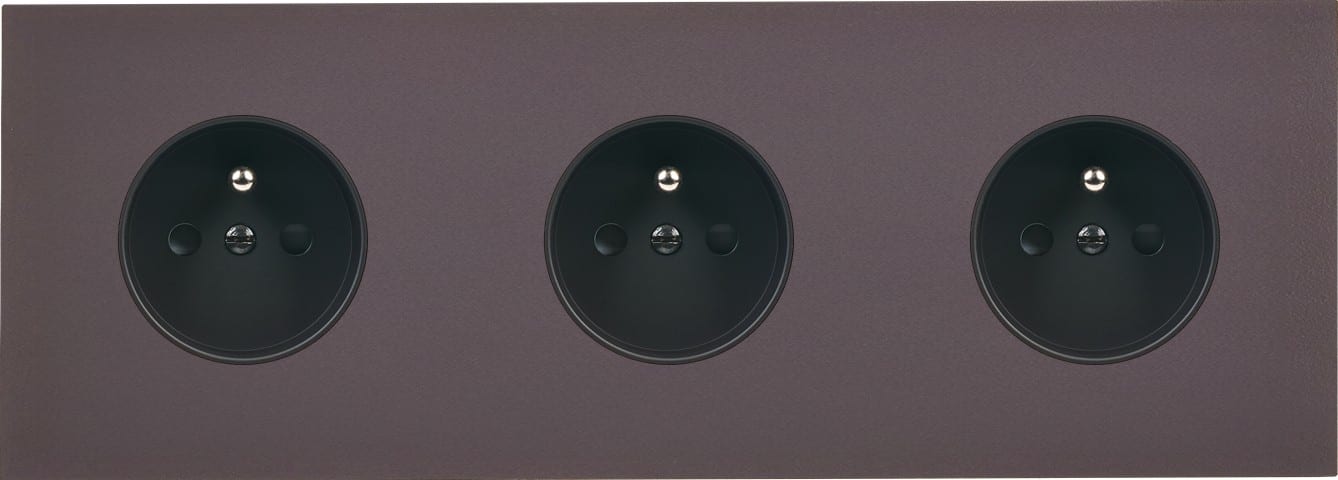 MODELEC - Façade Désir Anthracite Mat Triple Horizontale PC Pc Pc