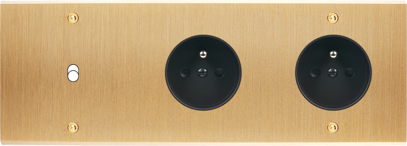 MODELEC - Façade Confidence Laiton Brosse Triple Horizontale B1 PC Pc à Vis