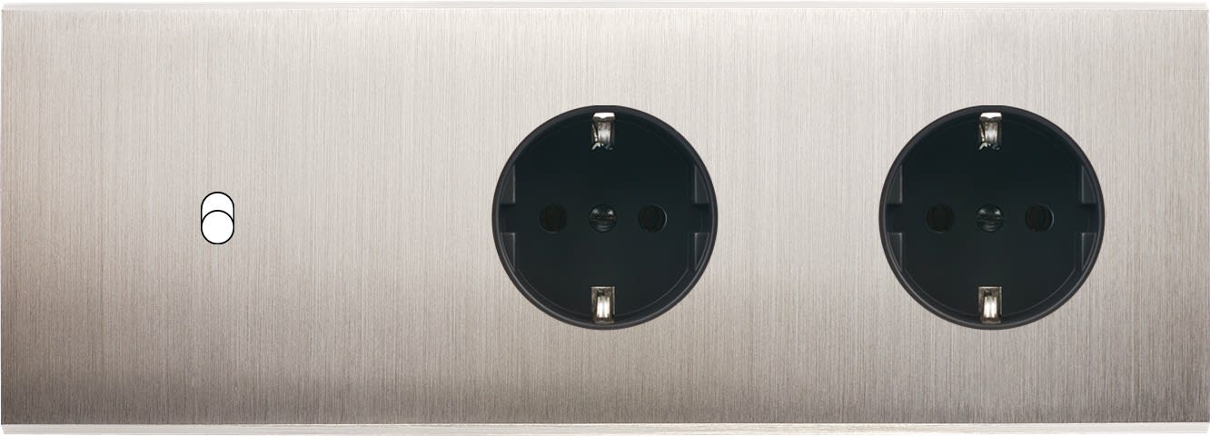 MODELEC - Façade Confidence Laiton Nickel Satine Triple Horizontale B1Pckpck