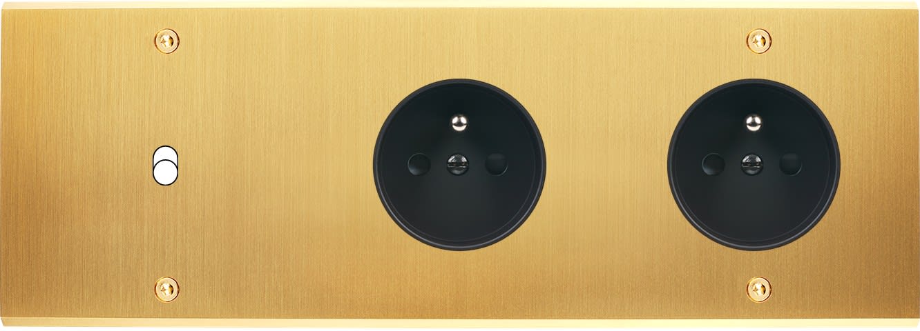 MODELEC - Façade Confidence Laiton Satine Triple Horizontale B1 PC Pc à Vis