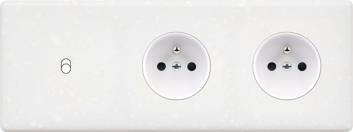 MODELEC - Façade Hitera Terrazzo Blanc Triple Horizontale B1 PC Pc