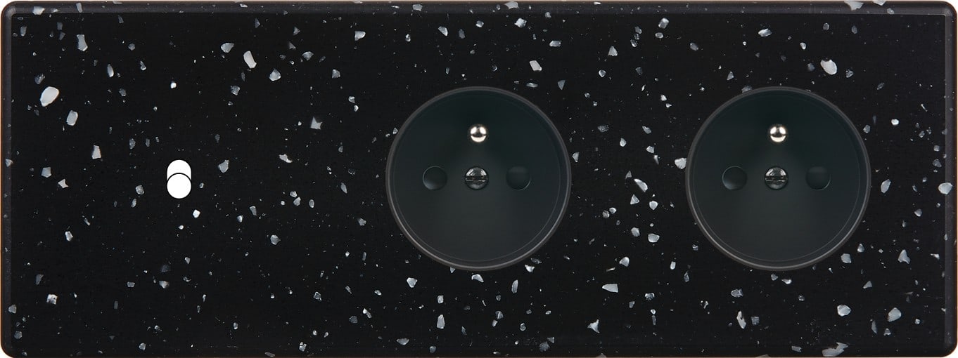 MODELEC - Façade Hitera Terrazzo Noir Triple Horizontale B1 PC Pc