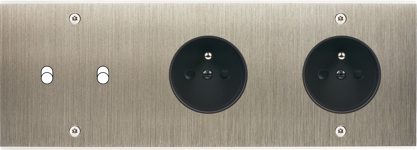 MODELEC - Façade Confidence Laiton Acier Brosse Triple Horizontale B2 PC Pc à Vis