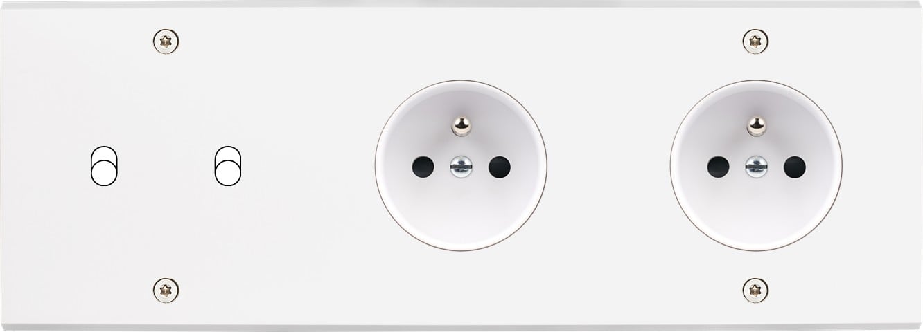 MODELEC - Façade Confidence Laiton Blanc Mat Triple Horizontale B2 PC Pc à Vis