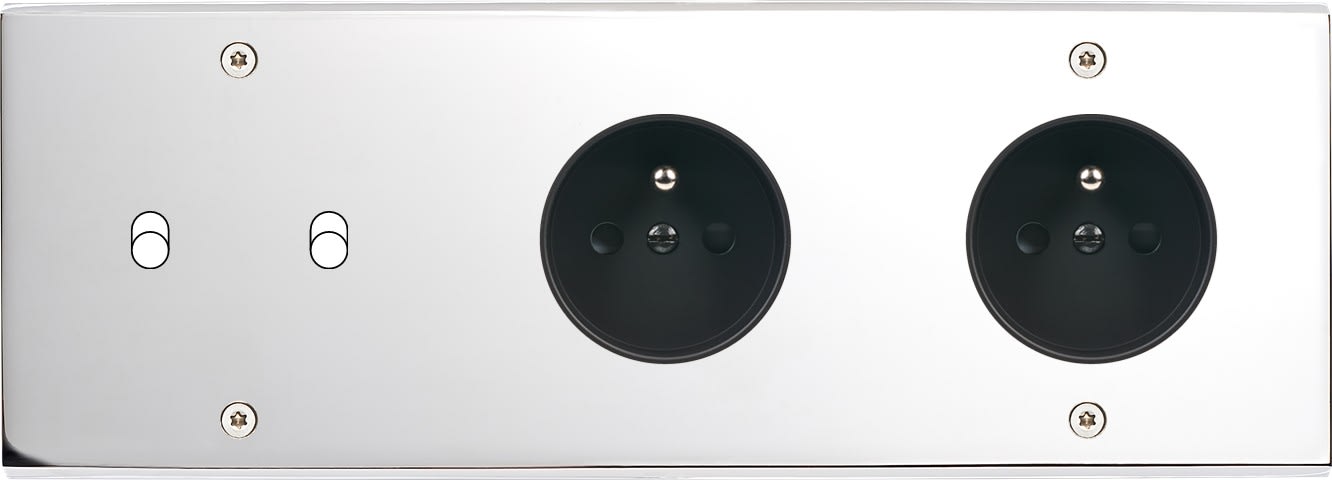 MODELEC - Façade Confidence Laiton Chrome Triple Horizontale B2 PC Pc à Vis