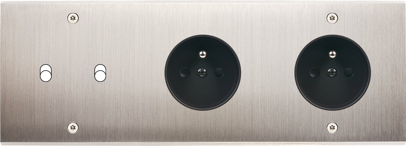 MODELEC - Façade Confidence Laiton Nickel Satine Triple Horizontale B2 PC Pc à Vis