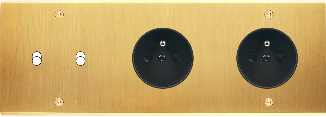 MODELEC - Façade Confidence Laiton Satine Triple Horizontale B2 PC Pc à Vis