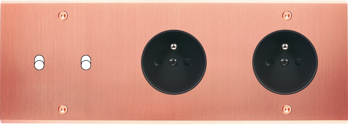 MODELEC - Façade Confidence Laiton Cuivre Satine Triple Horizontale B2 PC Pc à Vis