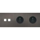 MODELEC - Façade Empreintes PLAN Canon de Fusil Triple Horizontale 2 boutons carrés 2 PC M