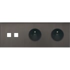 MODELEC - Façade Empreintes ANGLE Canon de Fusil Triple Horiz 2 boutons carrés 2 PC M