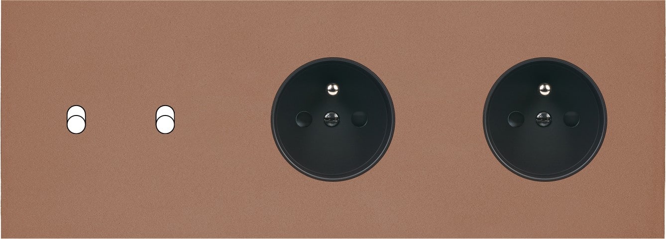 MODELEC - Façade Désir Moka Mat Triple Horizontale B2 PC Pc