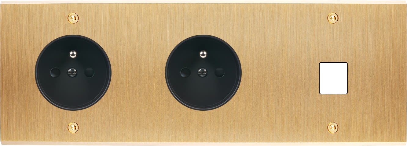 MODELEC - Façade Confidence Laiton Brosse Triple Horizontale PC Pc M1 à Vis