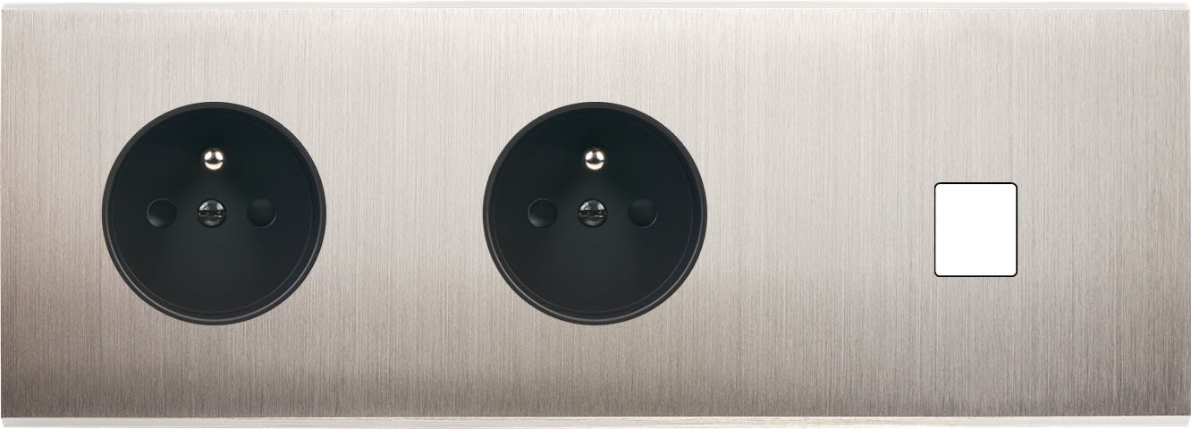 MODELEC - Façade Confidence Laiton Nickel Satine Triple Horizontale PC Pc M1