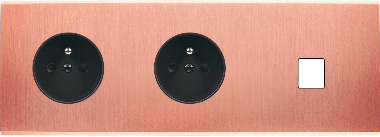 MODELEC - Façade Confidence Laiton Cuivre Satine Triple Horizontale PC Pc M1