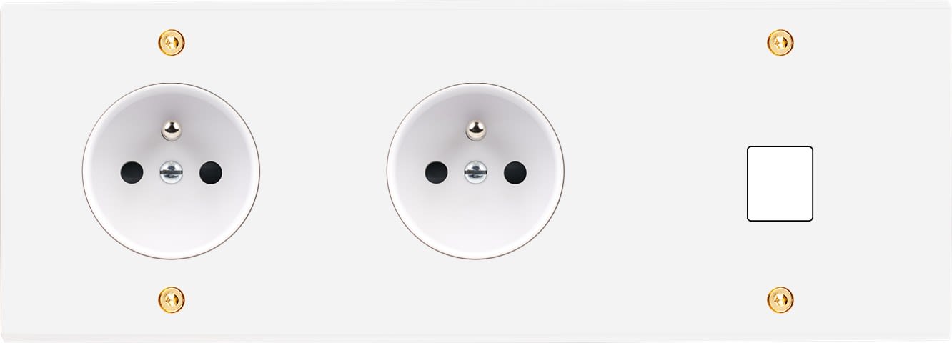 MODELEC - Façade Confidence Laiton Blanc Email Triple Horizontale PC Pc M1 à Vis