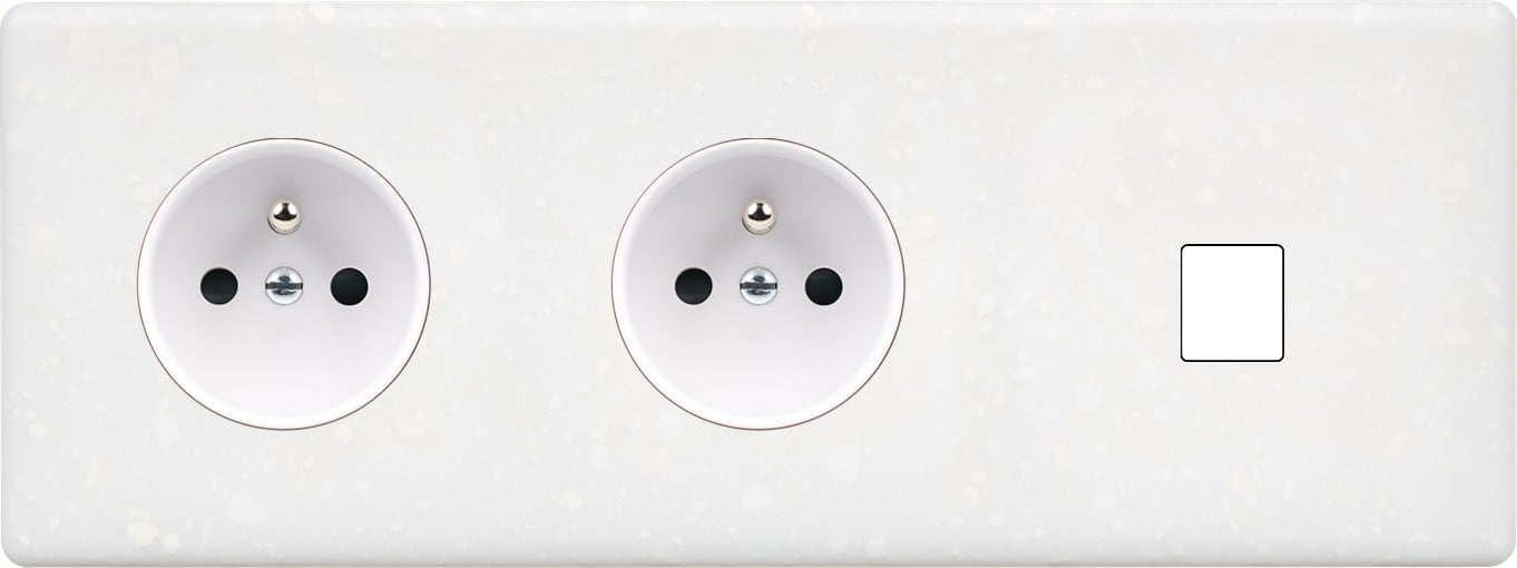 MODELEC - Façade Hitera Terrazzo Blanc Triple Horizontale PC Pc M1