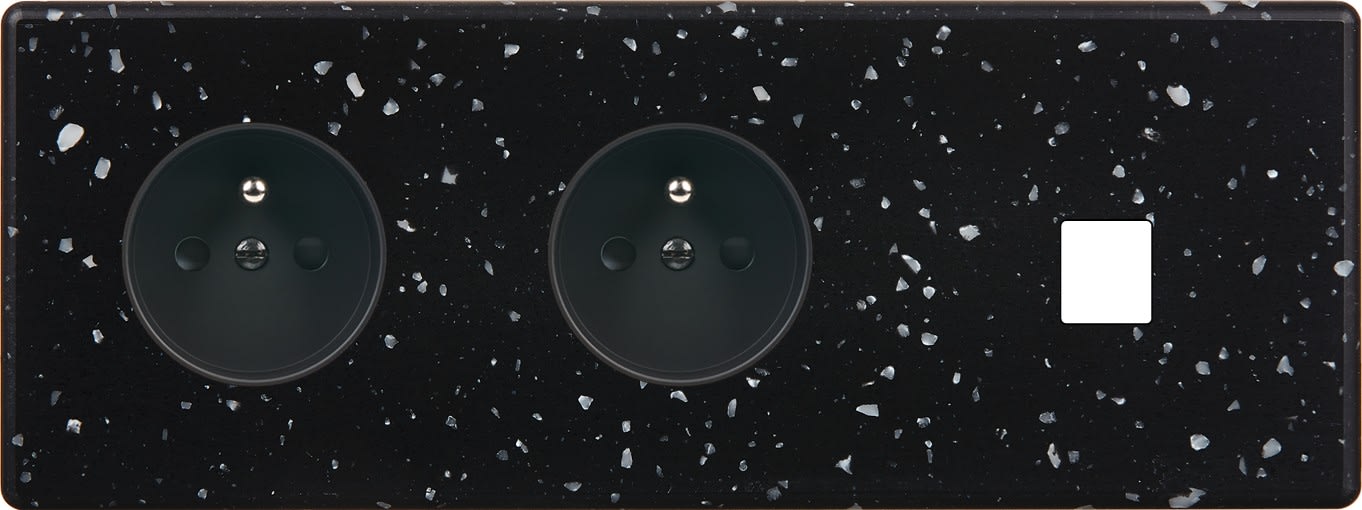 MODELEC - Façade Hitera Terrazzo Noir Triple Horizontale PC Pc M1