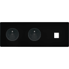 MODELEC - Façade "M" Noir Mat Triple Horizontale 1 Prise 1 Prise 1 Media magnétique