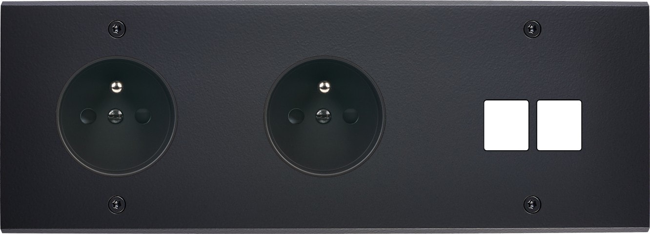 MODELEC - Façade Confidence Laiton Noir Mat Triple Horizontale PC Pc M2 à Vis