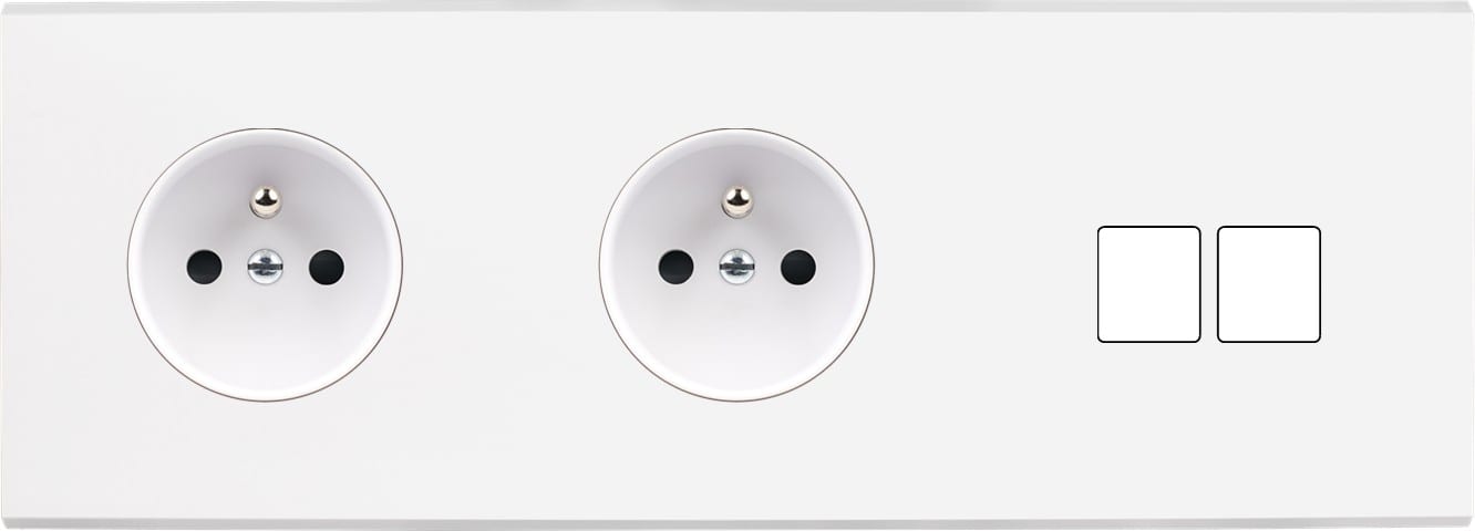 MODELEC - Façade Confidence Laiton Blanc Triple Horizontale PC Pc M2