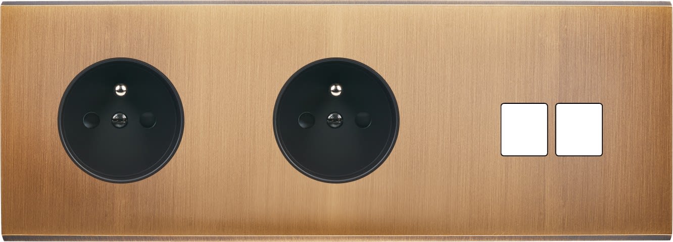 MODELEC - Façade Confidence Laiton Vieux Bronze Triple Horizontale PC Pc M2