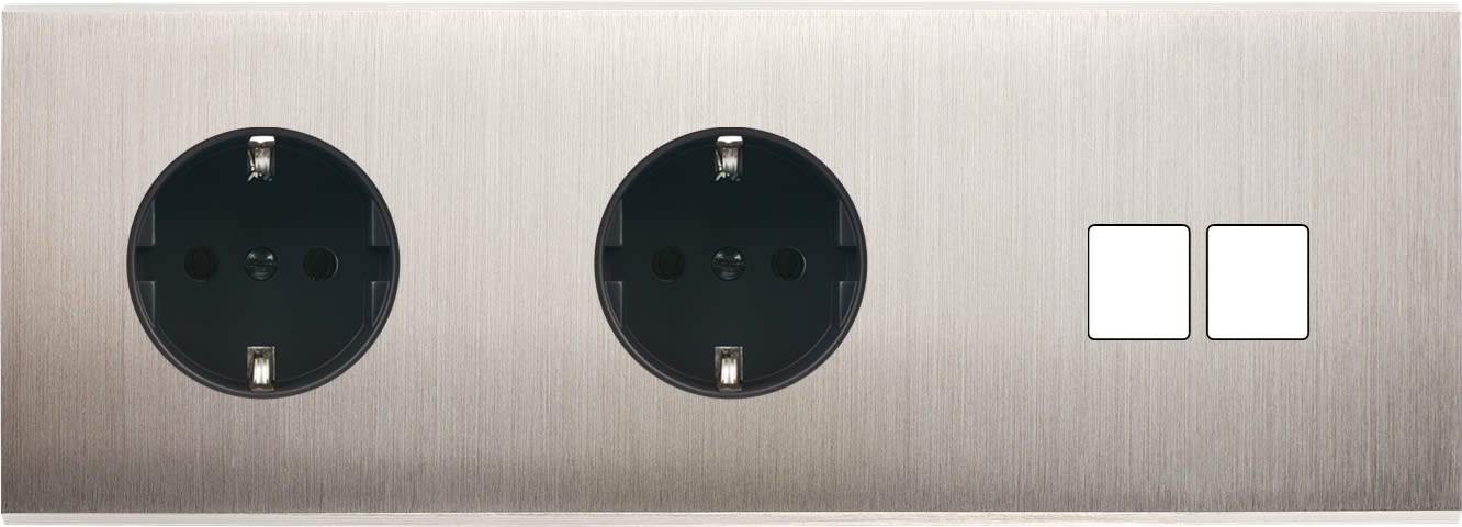 MODELEC - Façade Confidence Laiton Nickel Satine Triple Horizontale Pckpckm2